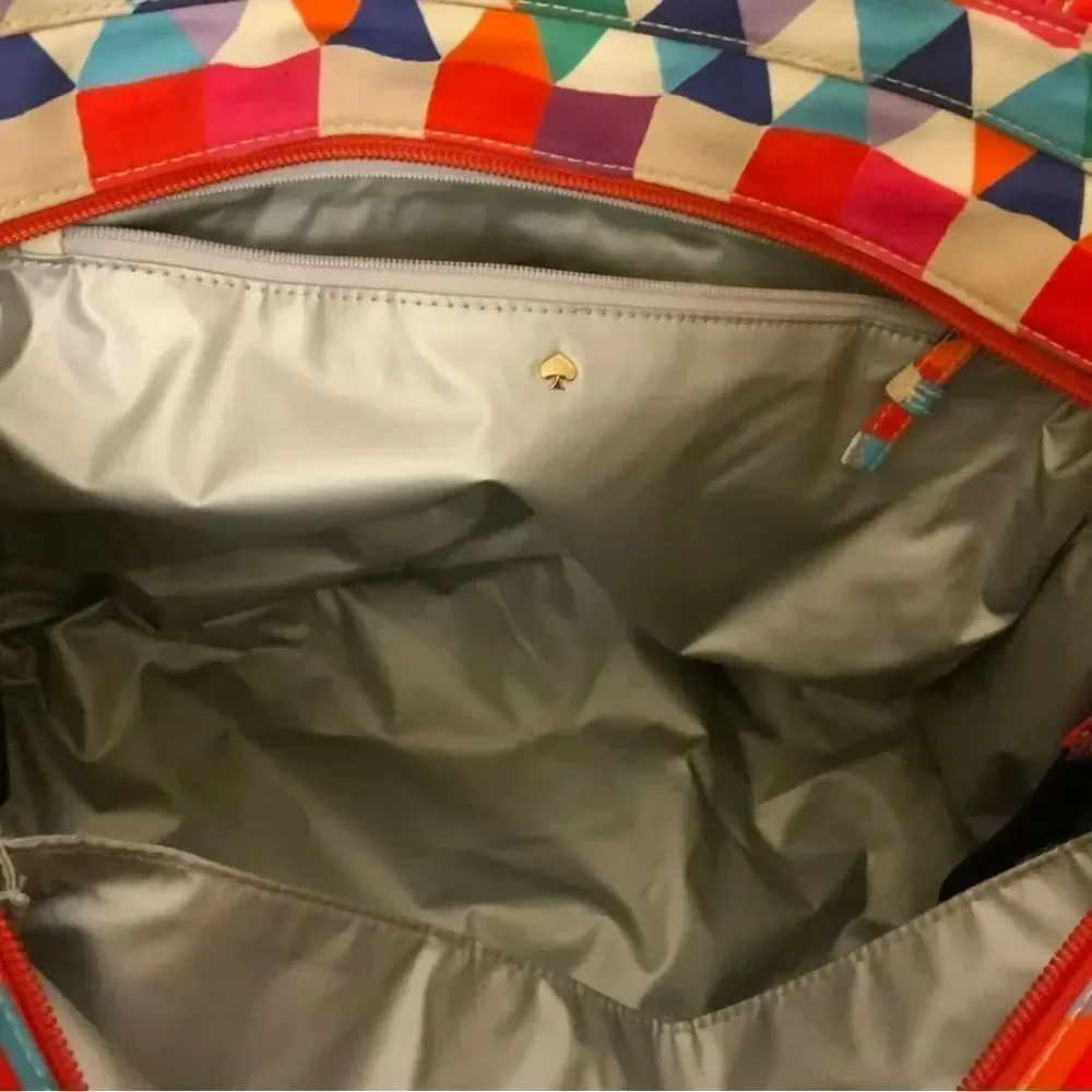 Kate Spade multi color purse baby diaper bag multi use tote washable Microfiber